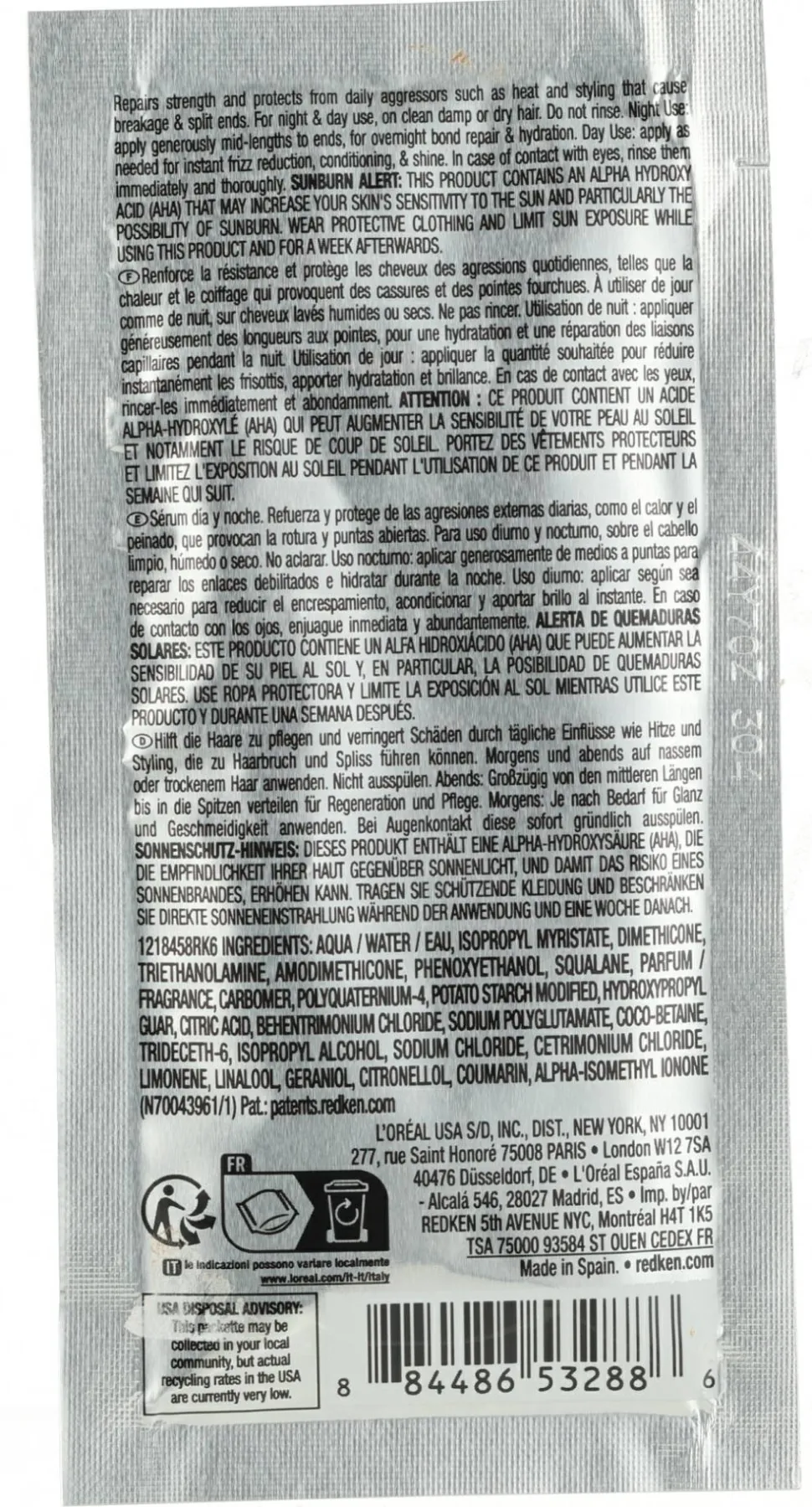 24/7 Intensivpflege-Tag-und-Nacht-Serum für chemisch behandelte und geschädigte Haare (Probe)