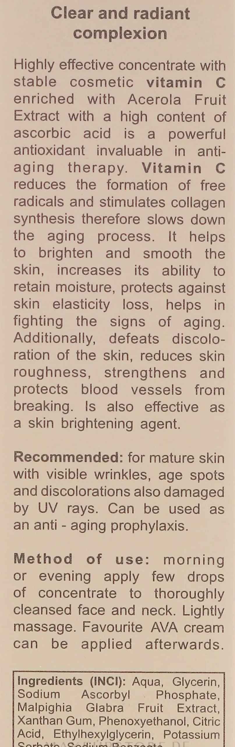 Anti-Aging Gesichtsserum mit Vitamin C und Acerola