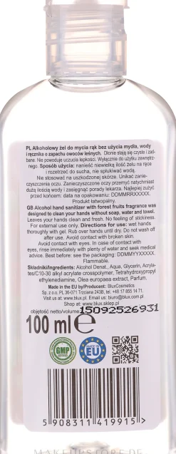 Antibakterielles Handgel mit Alkohol und Wildbeerduft
