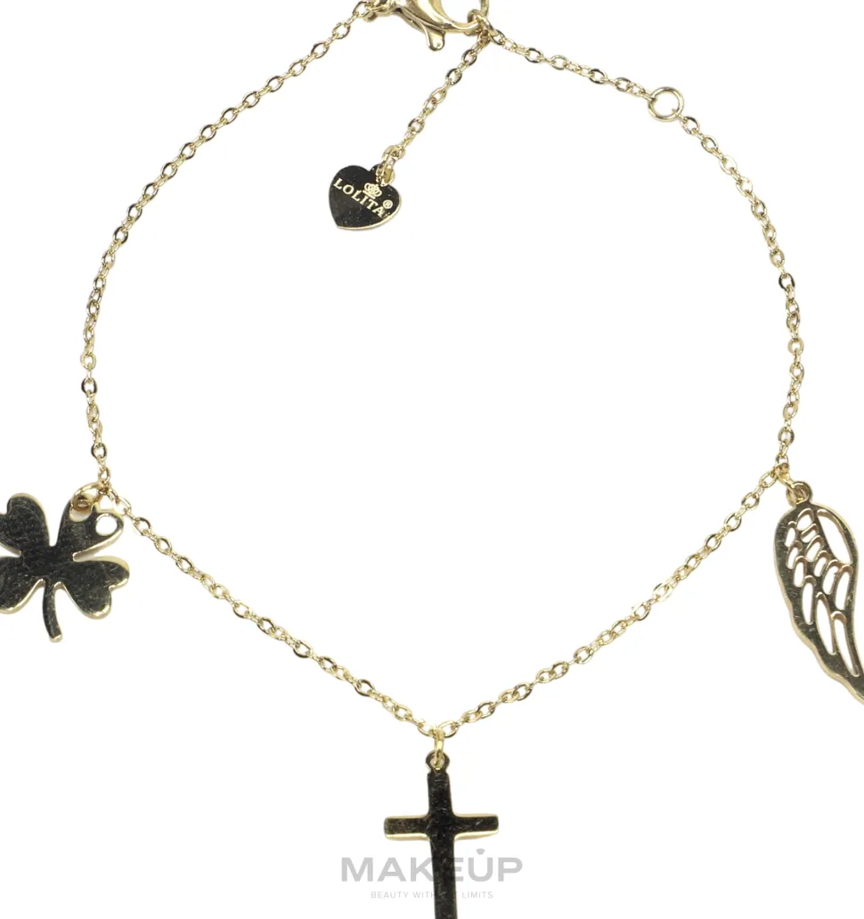 Armband für Frauen Kreuz und Flügel golden