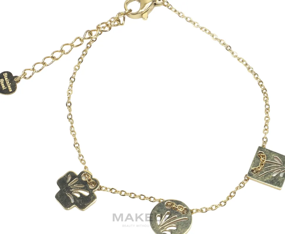 Armband für Frauen Quadrat Kreis und Kreuz golden