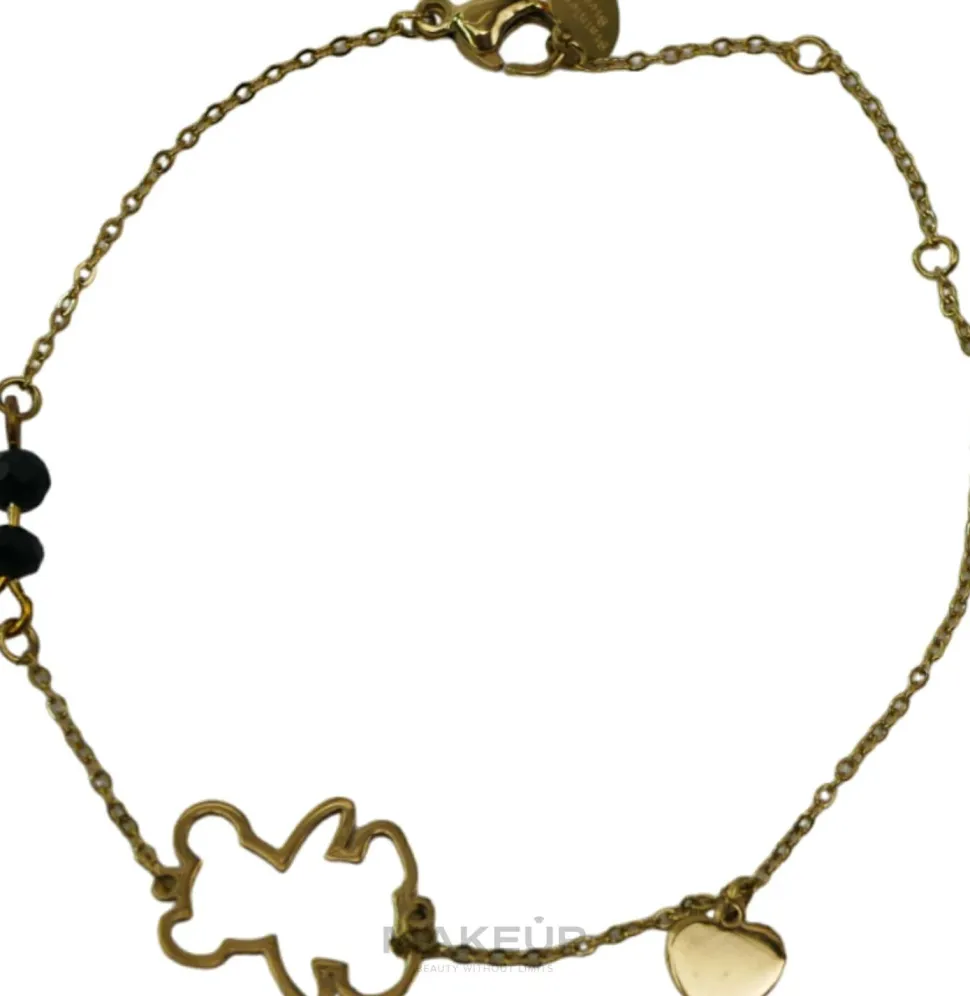 Armband für Frauen Teddybär und Herz golden