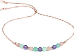 Armband-Schnur mit Amazonit, Amethyst und Angelit
