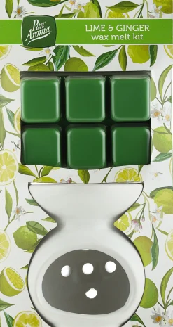 Aromatherapie-Set mit Wachs und Lampe Limette und Ingwer