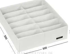 Aufbewahrungs-Organizer mit 12 Fächern weiß 30x30x10 cm Home
