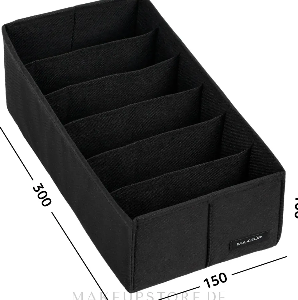 Aufbewahrungs-Organizer mit 6 Fächern schwarz 30x15x10 cm Home