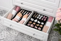 Aufbewahrungs-Organizer mit 6 Fächern schwarz 30x15x10 cm Home
