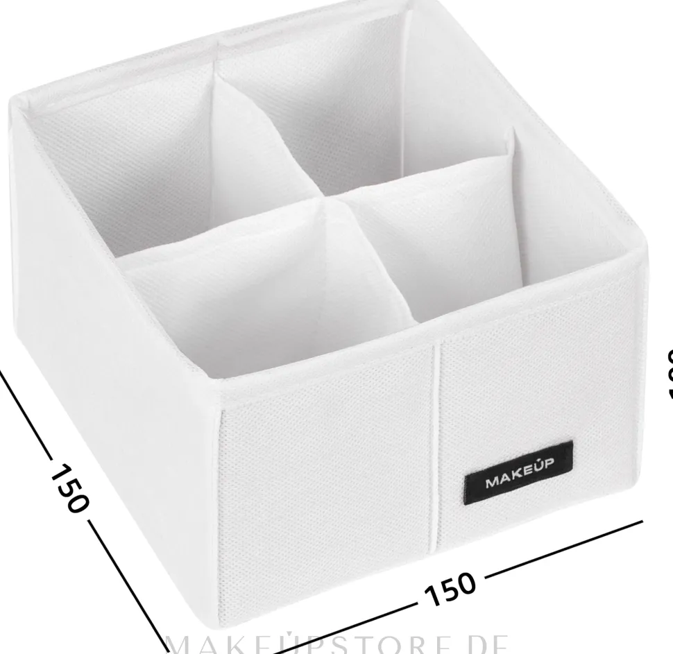 Aufbewahrungs-Organizer mit 4 Fächern weiß 15x15x10 cm Home