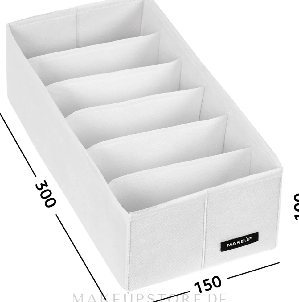 Aufbewahrungs-Organizer mit 6 Fächern weiß 30x15x10 cm Home