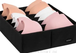 Aufbewahrungs-Organizer mit 6 Fächern schwarz 30x30x10 cm Home