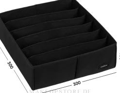 Aufbewahrungs-Organizer mit 6 Fächern schwarz 30x30x10 cm Home