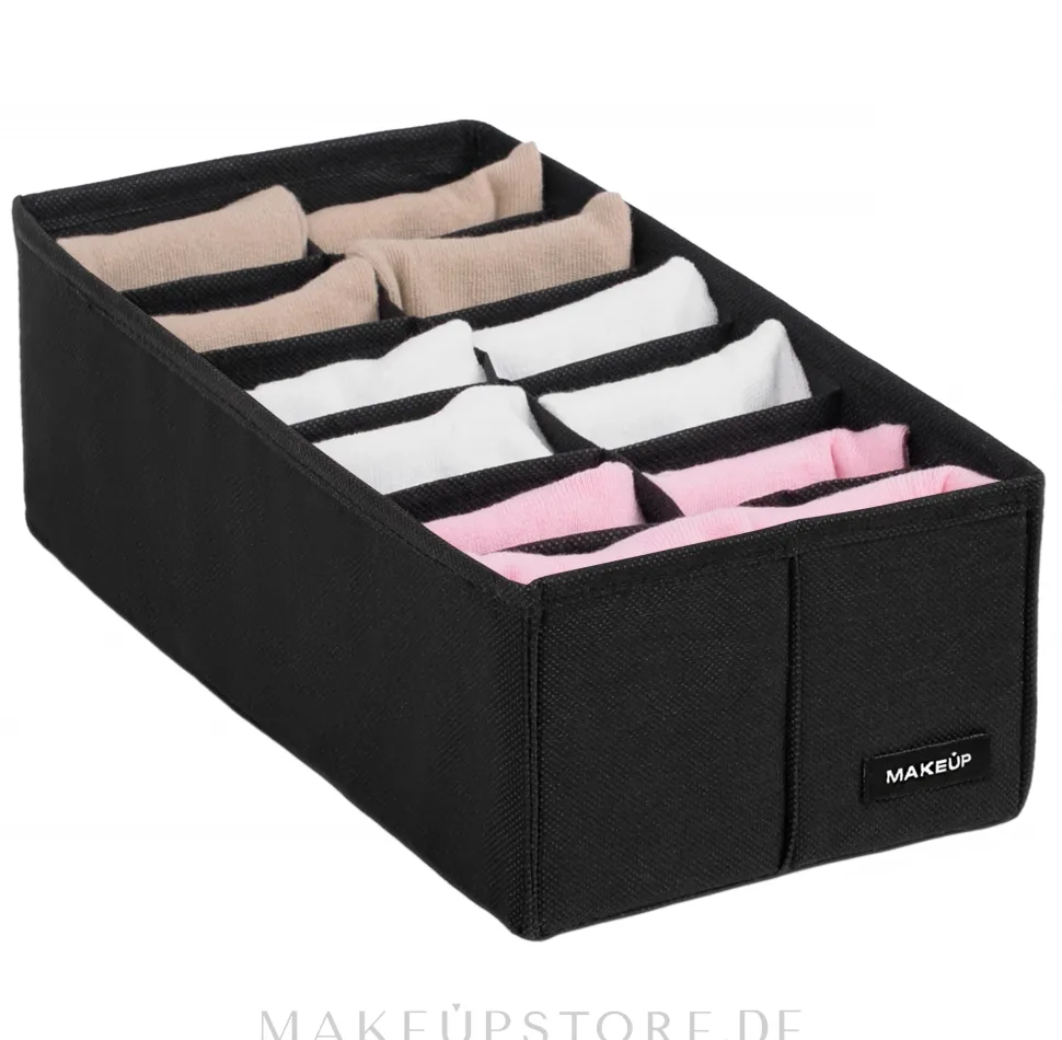 Aufbewahrungs-Organizer mit 12 Fächern schwarz 30x15x10 cm Home
