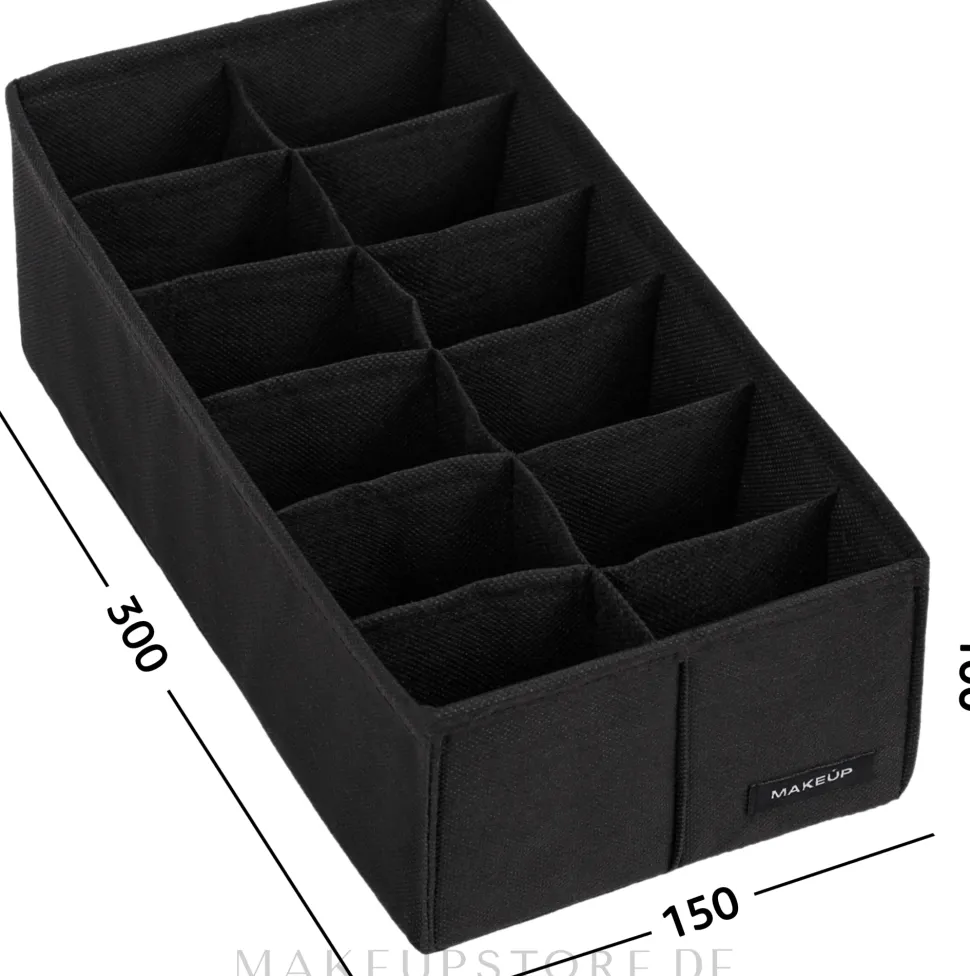 Aufbewahrungs-Organizer mit 12 Fächern schwarz 30x15x10 cm Home