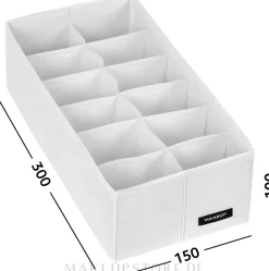 Aufbewahrungs-Organizer mit 12 Fächern weiß 30x15x10 cm Home