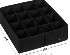 Aufbewahrungs-Organizer mit 16 Fächern schwarz 30x30x10 cm Home