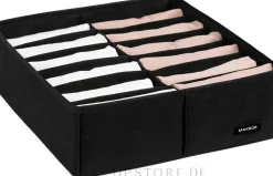 Aufbewahrungs-Organizer mit 12 Fächern schwarz 30x30x10 cm Home