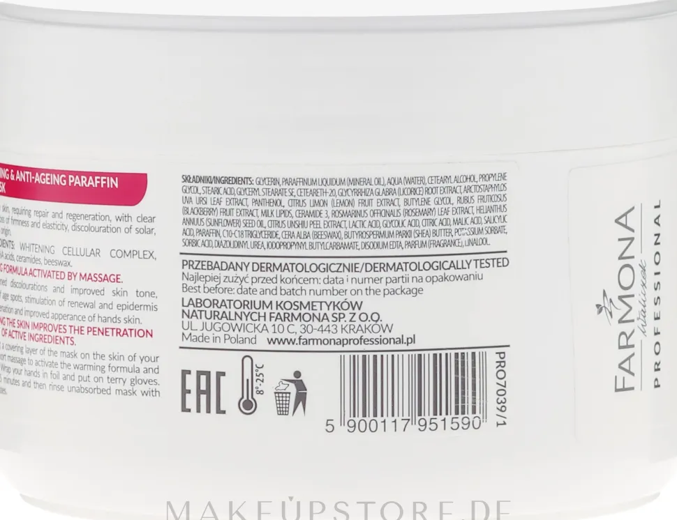 Aufhellende Anti-Aging Handmaske mit Paraffin gegen Pigmentflecken