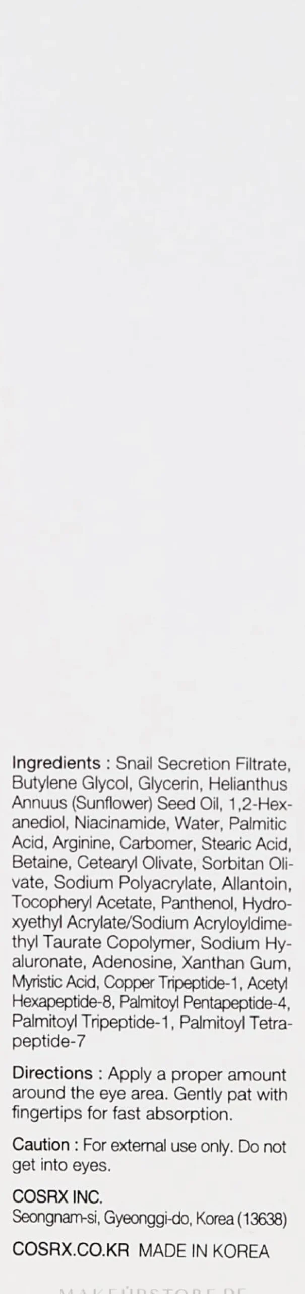 Augencreme mit Peptiden und Schneckenextrakt