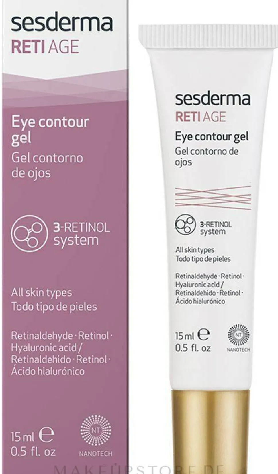 Augenkonturgel für alle Hauttypen mit Retinaldehyd, Retinol und Hyaluronsäure