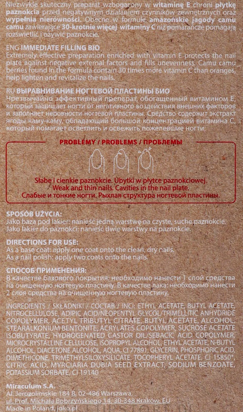 Ausgleichende Behandlung für die Nagelplatte mit Vitamin E