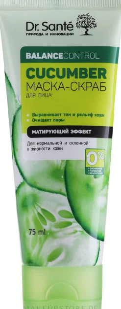 Balancierende Gesichtspeeling-Maske mit Ringelblumen-, Gurken- und Salbeiextrakt