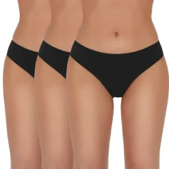 Basic Panties 002, schwarz, 3 Stk. - Brasilslips