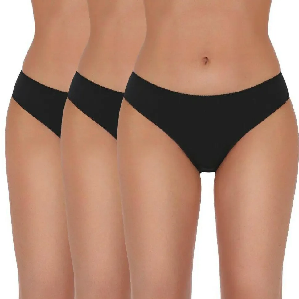 Basic Panties 002, schwarz, 3 Stk. - Brasilslips