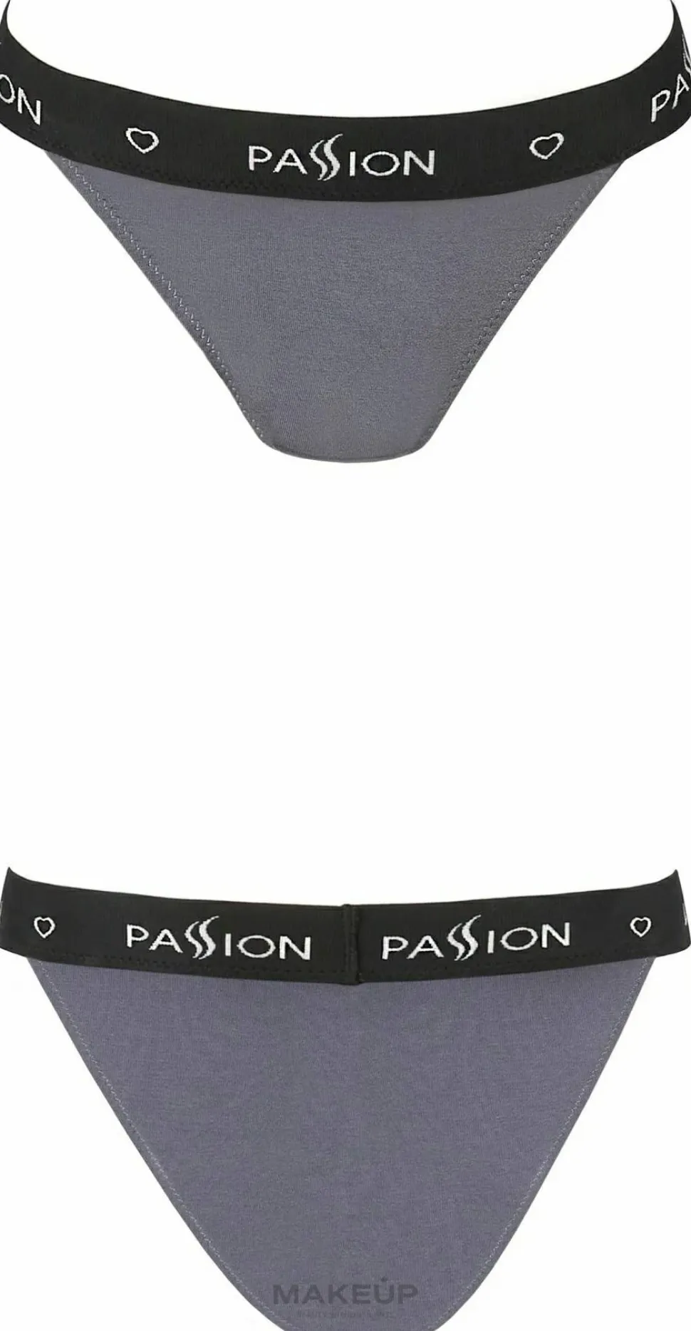 Baumwoll-Tanga-Höschen mit breitem Gummiband PS015 dark grey