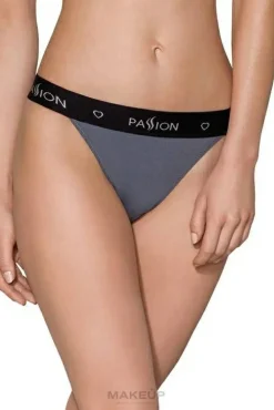 Baumwoll-Tanga-Höschen mit breitem Gummiband PS015 dark grey