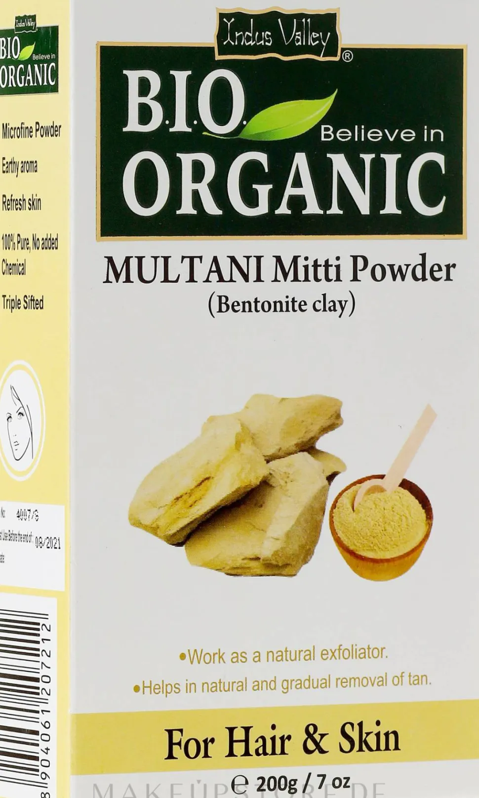 Bio-Tonerde Multani Mitti für Haar und Haut