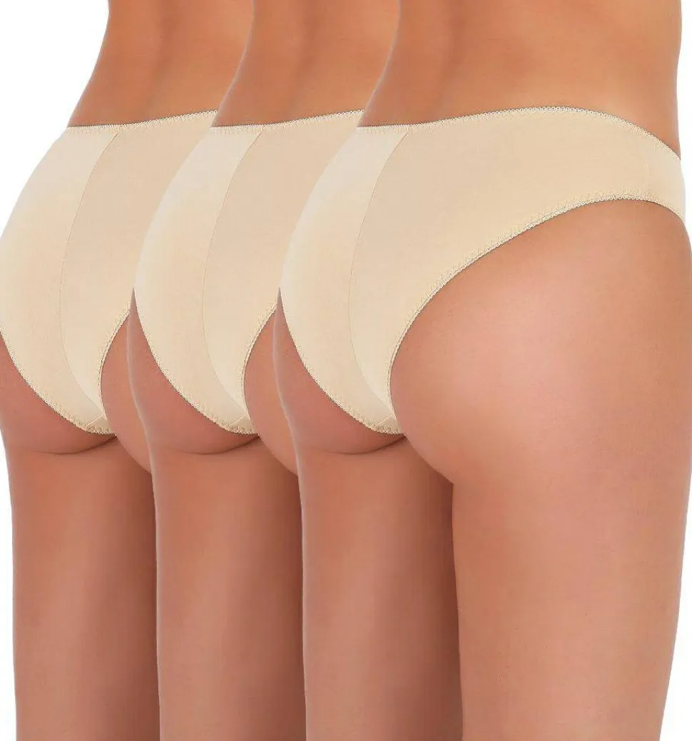 Brasilianischer Slip, Basic Panties 002, beige, 3 Stk.