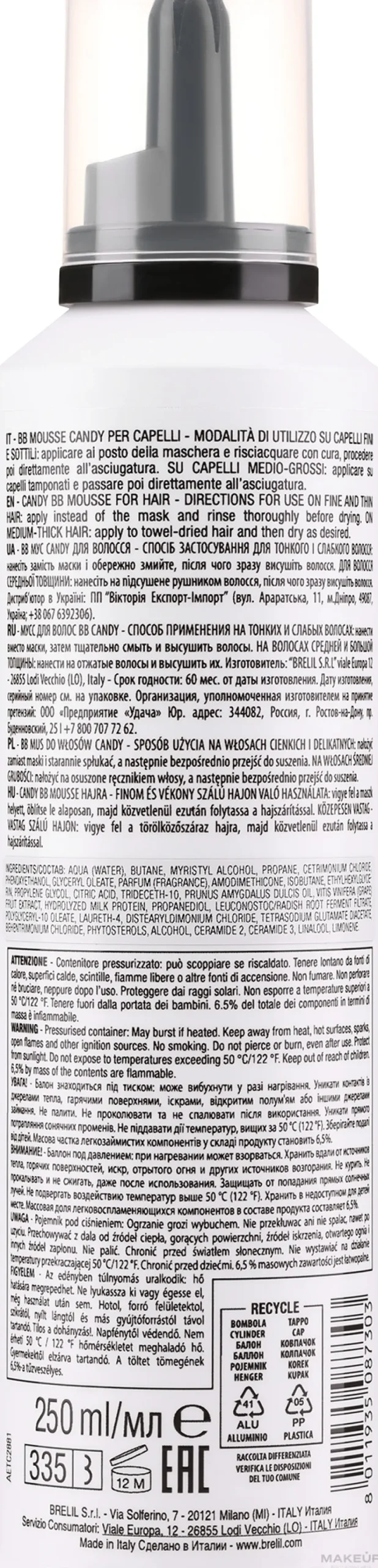 Brelil Milky Sensation Hair BB Mousse Candy Limited Edition