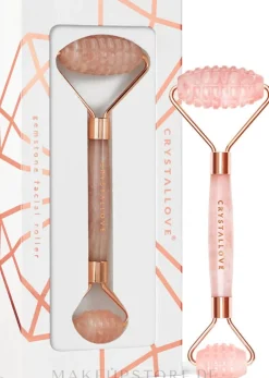 3D Gesichtsmassage-Roller aus Rosenquarz