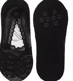 Damen-Low-Cut-Socken mit Spitze, CDB250-002, schwarz