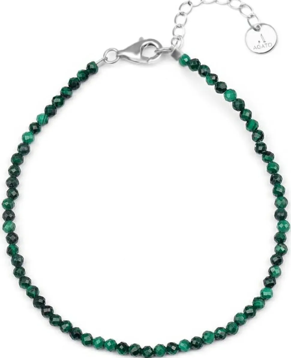 Damen-Mineralien-Armband mit Malachit