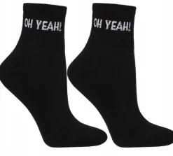 Damensocken mit Aufschriften, schwarz