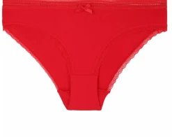Damen-Spitzen-Slips, rot