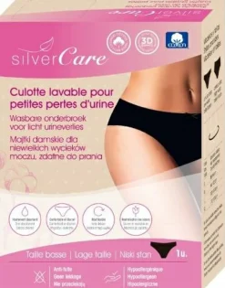 Damen-Urologieslips mit niedrigem Bund, schwarz