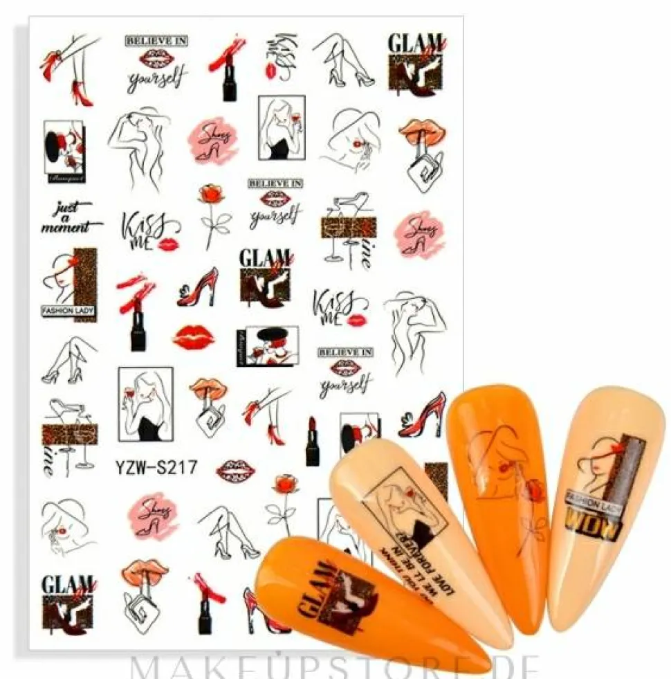 Dekorative Nagelsticker wasserlöslich