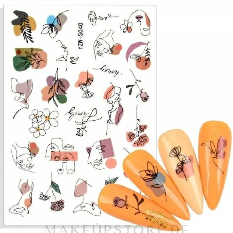 Dekorative Nagelsticker wasserlöslich