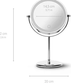 Doppelseitiger Kosmetikspiegel mit LED-Beleuchtung