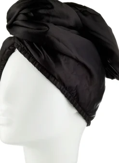 Doppelseitiges Satin-Haartuch schwarz