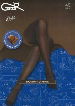 Duftstrumpfhosen mit Muster 40 Den, dark choco