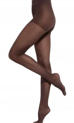 Duftstrumpfhosen mit Muster 40 Den, dark choco