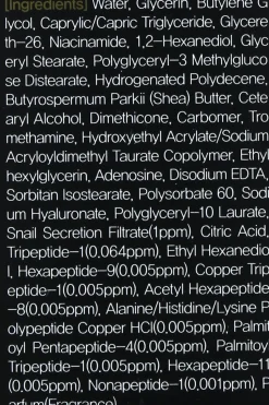 Emulsion mit schwarzem Schneckenschleim und Peptiden