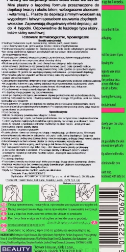 Enthaarungswachsstreifen für Gesicht und Bikinizone mit Traubenkernöl