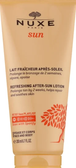 Erfrischende After-Sun-Milch für Gesicht und Körper mit aquatischen und sonnigen Blumen