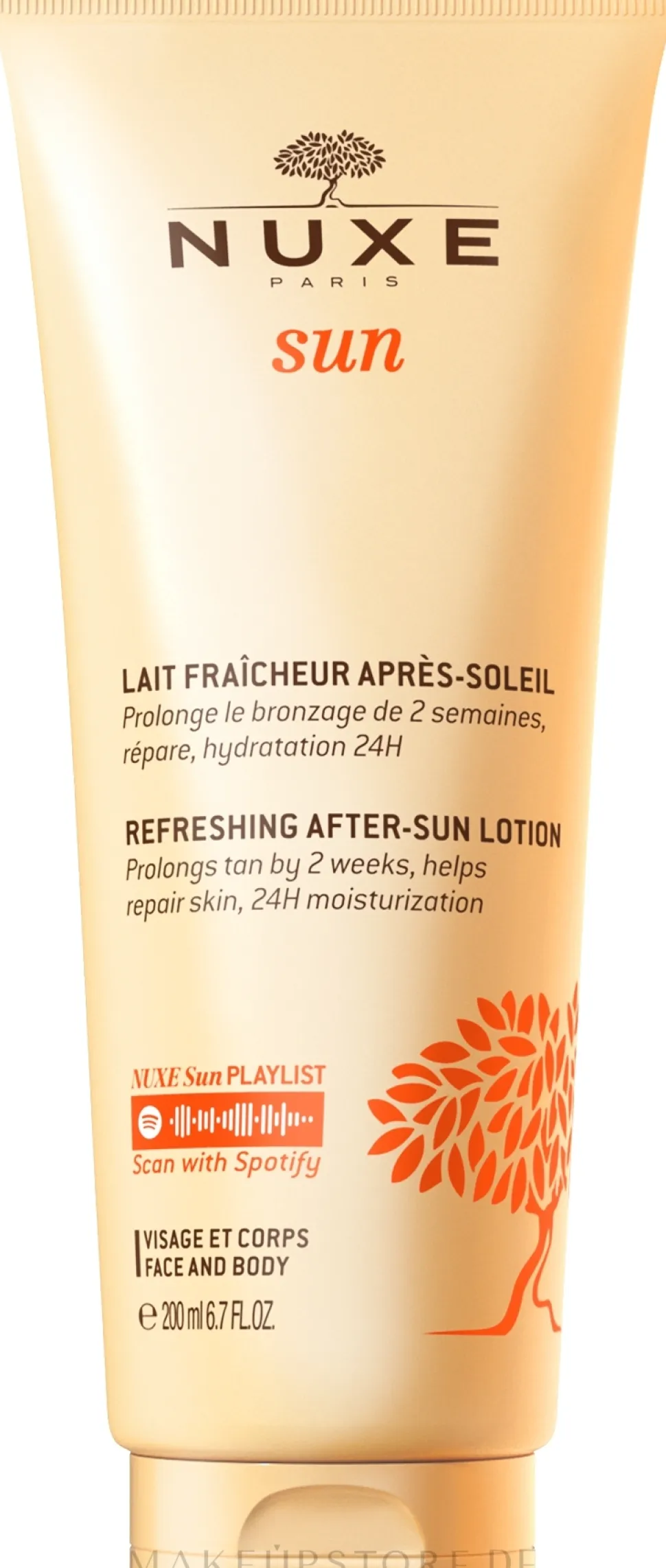 Erfrischende After-Sun-Milch für Gesicht und Körper mit aquatischen und sonnigen Blumen