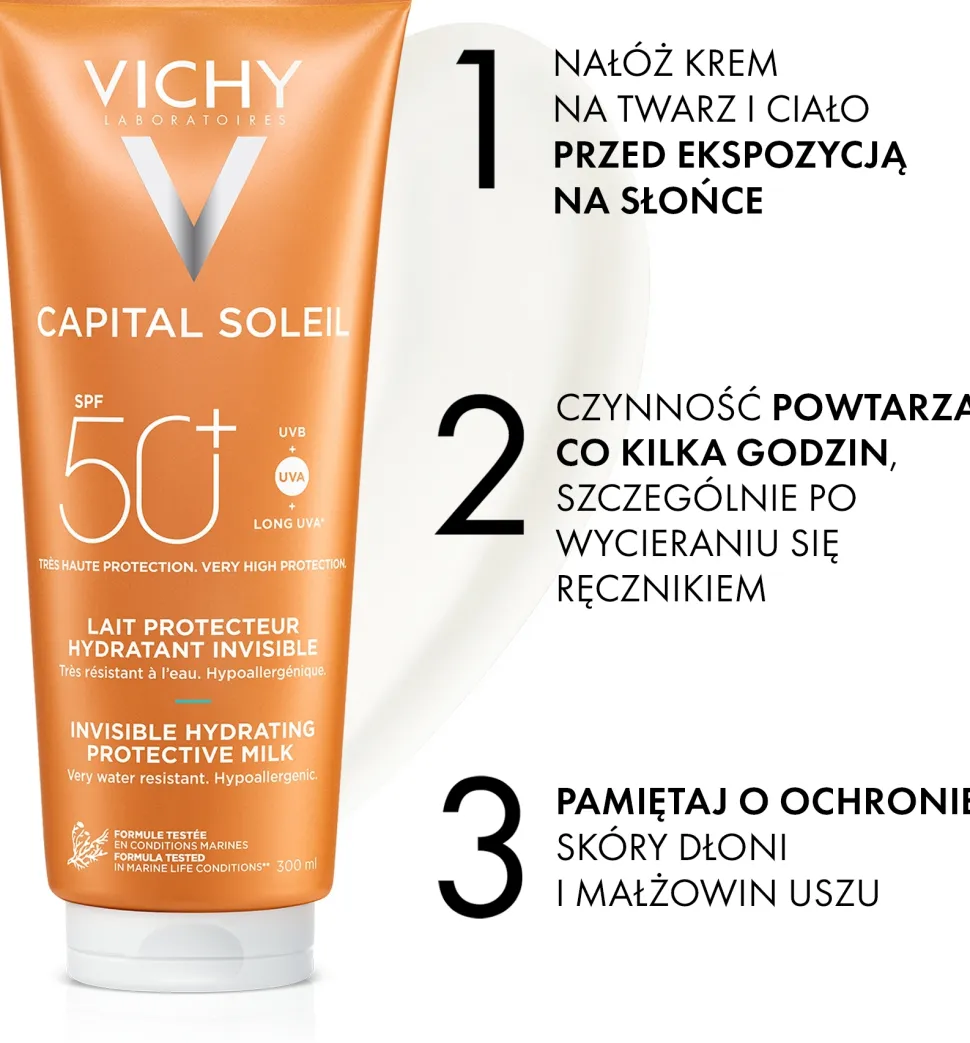 Erfrischende und feuchtigkeitsspendende Sonnenschutzmilch für Gesicht und Körper SPF 50+