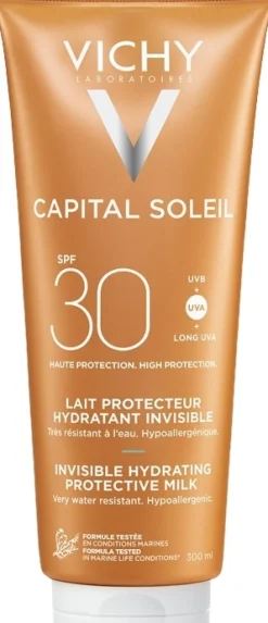 Erfrischende und feuchtigkeitsspendende Sonnenschutzmilch für Körper und Gesicht SPF 30